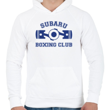 PRINTFASHION Subaru Boxing Club - Férfi kapucnis pulóver - Fehér férfi pulóver, kardigán