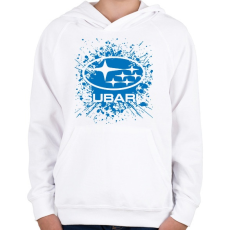 PRINTFASHION Subaru - Gyerek kapucnis pulóver - Fehér