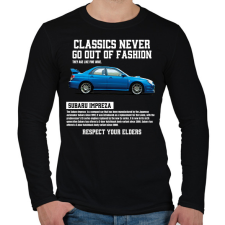 PRINTFASHION Subaru Impreza - Férfi hosszú ujjú póló - Fekete férfi póló