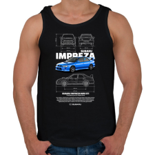 PRINTFASHION Subaru Imprezza - Férfi atléta - Fekete atléta, trikó