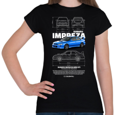 PRINTFASHION Subaru Imprezza - Női póló - Fekete női póló