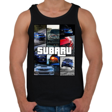 PRINTFASHION Subaru montázs - Férfi atléta - Fekete atléta, trikó