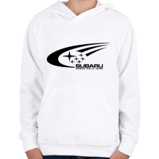 PRINTFASHION Subaru Rally Team - Gyerek kapucnis pulóver - Fehér