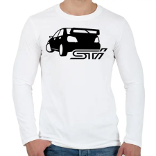 PRINTFASHION Subaru STi - Férfi hosszú ujjú póló - Fehér férfi póló