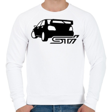 PRINTFASHION Subaru STi - Férfi pulóver - Fehér férfi pulóver, kardigán