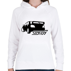 PRINTFASHION Subaru STi - Női kapucnis pulóver - Fehér