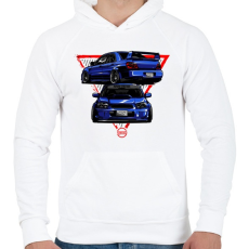 PRINTFASHION Subaru WRX STI - Férfi kapucnis pulóver - Fehér