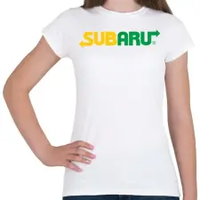 PRINTFASHION Subway Subaru - Női póló - Fehér női póló