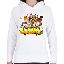 PRINTFASHION Subway surfers - Női kapucnis pulóver - Fehér női pulóver, kardigán