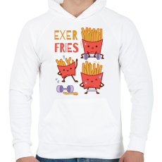 PRINTFASHION Sültkrumpli edzés - Férfi kapucnis pulóver - Fehér