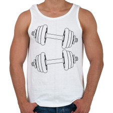 PRINTFASHION Súlyzó  - Férfi atléta - Fehér atléta, trikó