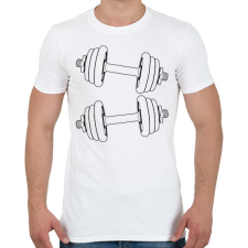 PRINTFASHION Súlyzó  - Férfi póló - Fehér férfi póló