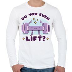 PRINTFASHION Súlyzózás - Férfi hosszú ujjú póló - Fehér