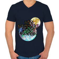 PRINTFASHION Summer feeling - Férfi V-nyakú póló - Sötétkék férfi póló