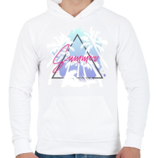 PRINTFASHION Summer - Férfi kapucnis pulóver - Fehér férfi pulóver, kardigán