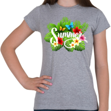 PRINTFASHION Summer flowers - Női póló - Sport szürke női póló
