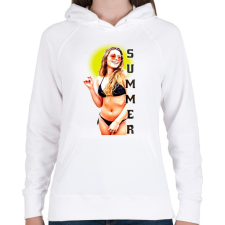 PRINTFASHION summer-girl - Női kapucnis pulóver - Fehér női pulóver, kardigán