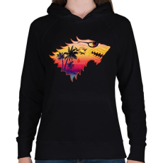 PRINTFASHION Summer is Coming - Női kapucnis pulóver - Fekete