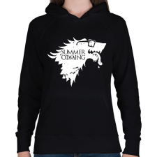 PRINTFASHION Summer is Coming white - Női kapucnis pulóver - Fekete női pulóver, kardigán