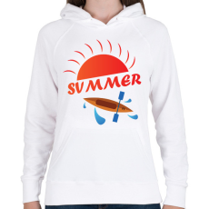 PRINTFASHION Summer - Nyár - kajak-kenu - Női kapucnis pulóver - Fehér