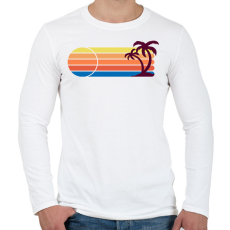 PRINTFASHION Summer palm - Férfi hosszú ujjú póló - Fehér