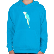 PRINTFASHION Summer parrot - Gyerek kapucnis pulóver - Azúrkék