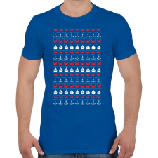 PRINTFASHION SUMMER PATTERN - Férfi póló - Királykék férfi póló