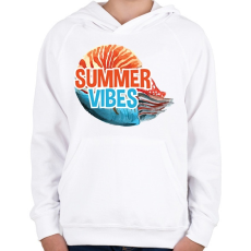 PRINTFASHION Summer Vibes - Gyerek kapucnis pulóver - Fehér