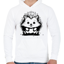 PRINTFASHION Sündisznó  - Férfi kapucnis pulóver - Fehér férfi pulóver, kardigán