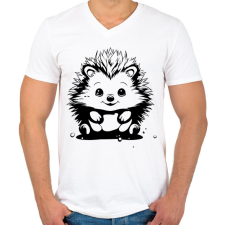 PRINTFASHION Sündisznó  - Férfi V-nyakú póló - Fehér férfi póló