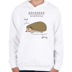 PRINTFASHION Süni anatómia - Gyerek kapucnis pulóver - Fehér