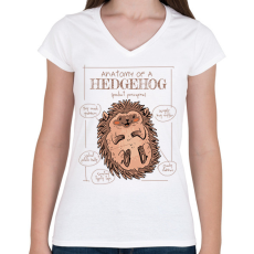 PRINTFASHION Süni anatómia - Női V-nyakú póló - Fehér