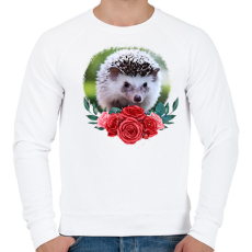PRINTFASHION Süni virággal - Férfi pulóver - Fehér