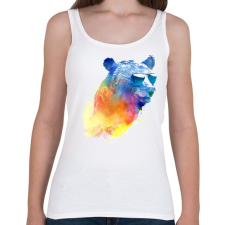 PRINTFASHION Sunny bear - Női atléta - Fehér női trikó