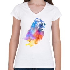 PRINTFASHION Sunny Leo - Női V-nyakú póló - Fehér női póló