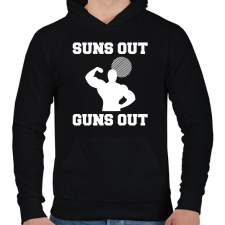 PRINTFASHION Suns Out Guns Out - Férfi kapucnis pulóver - Fekete férfi pulóver, kardigán