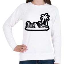 PRINTFASHION supdog++ - Női pulóver - Fehér női pulóver, kardigán