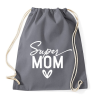 PRINTFASHION Super mom fehér - Sportzsák, Tornazsák - Grafitszürke