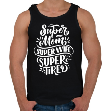 PRINTFASHION Super mom! - Férfi atléta - Fekete