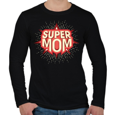 PRINTFASHION Super Mom - Férfi hosszú ujjú póló - Fekete férfi póló