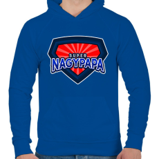 PRINTFASHION SUPER NAGYPAPA - Férfi kapucnis pulóver - Királykék