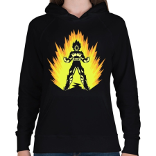 PRINTFASHION Super power - Női kapucnis pulóver - Fekete női pulóver, kardigán