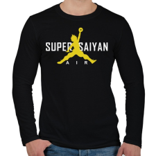 PRINTFASHION Super Saiyan Air - Férfi hosszú ujjú póló - Fekete férfi póló
