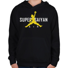 PRINTFASHION Super Saiyan Air - Gyerek kapucnis pulóver - Fekete gyerek pulóver, kardigán