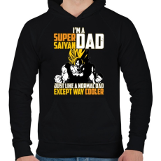 PRINTFASHION Super Saiyan APA - Férfi kapucnis pulóver - Fekete