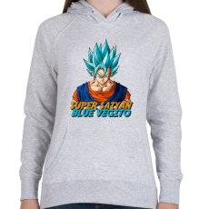 PRINTFASHION Super Saiyan Blue Vegito - Női kapucnis pulóver - Sport szürke