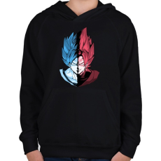 PRINTFASHION Super Saiyan Blue VS Super Saiyan Rose - Gyerek kapucnis pulóver - Fekete