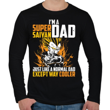 PRINTFASHION Super Saiyan Dad - Férfi hosszú ujjú póló - Fekete férfi póló