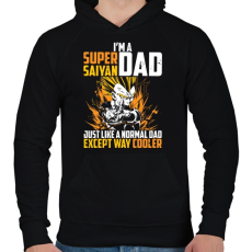 PRINTFASHION Super Saiyan Dad - Férfi kapucnis pulóver - Fekete