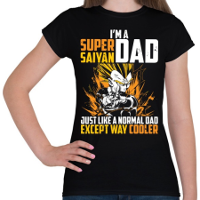PRINTFASHION Super Saiyan Dad - Női póló - Fekete női póló
